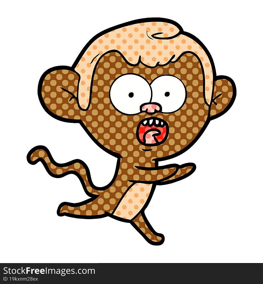 cartoon shocked monkey. cartoon shocked monkey