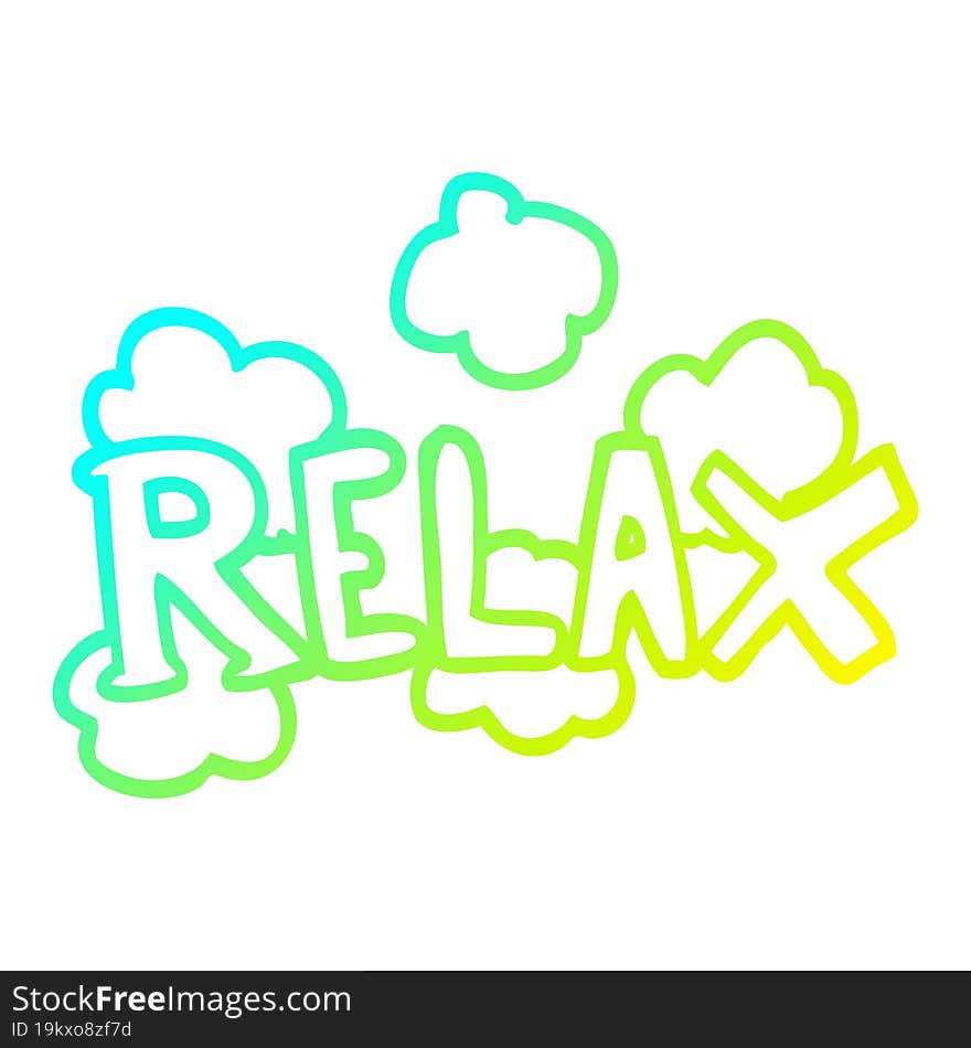 cold gradient line drawing cartoon relax symbol