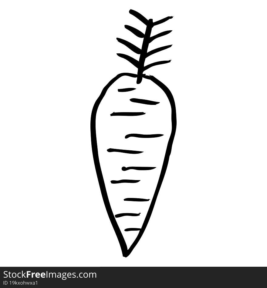 line drawing cartoon yellow carrot