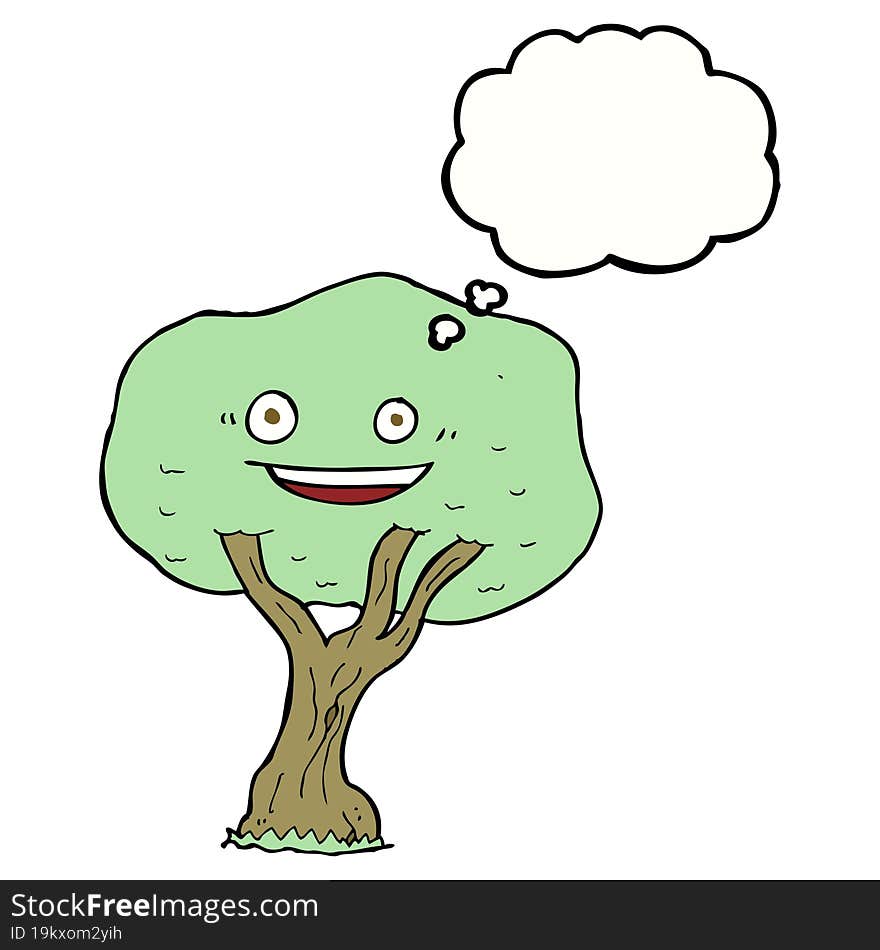 Cartoon Tree With Thought Bubble