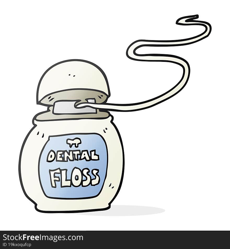 cartoon dental floss