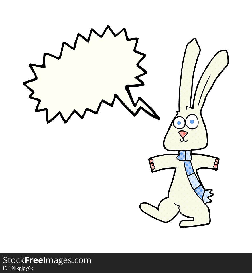 comic book speech bubble cartoon rabbit