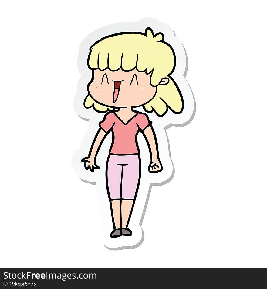 sticker of a cartoon woman