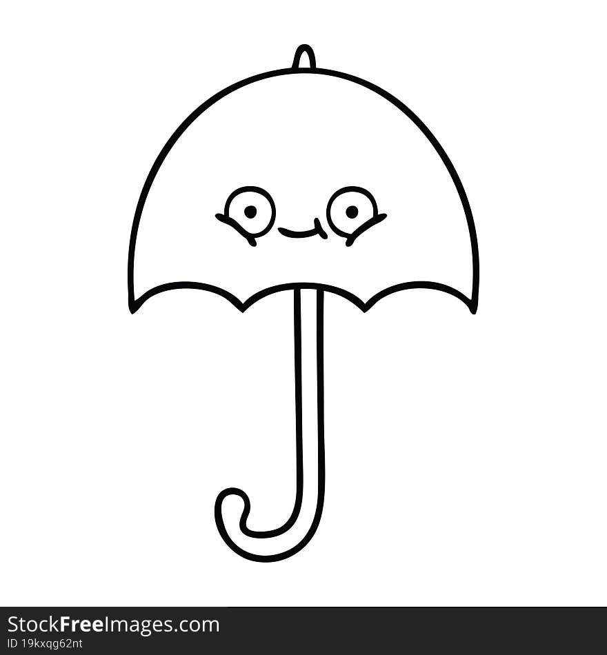 line drawing cartoon umbrella