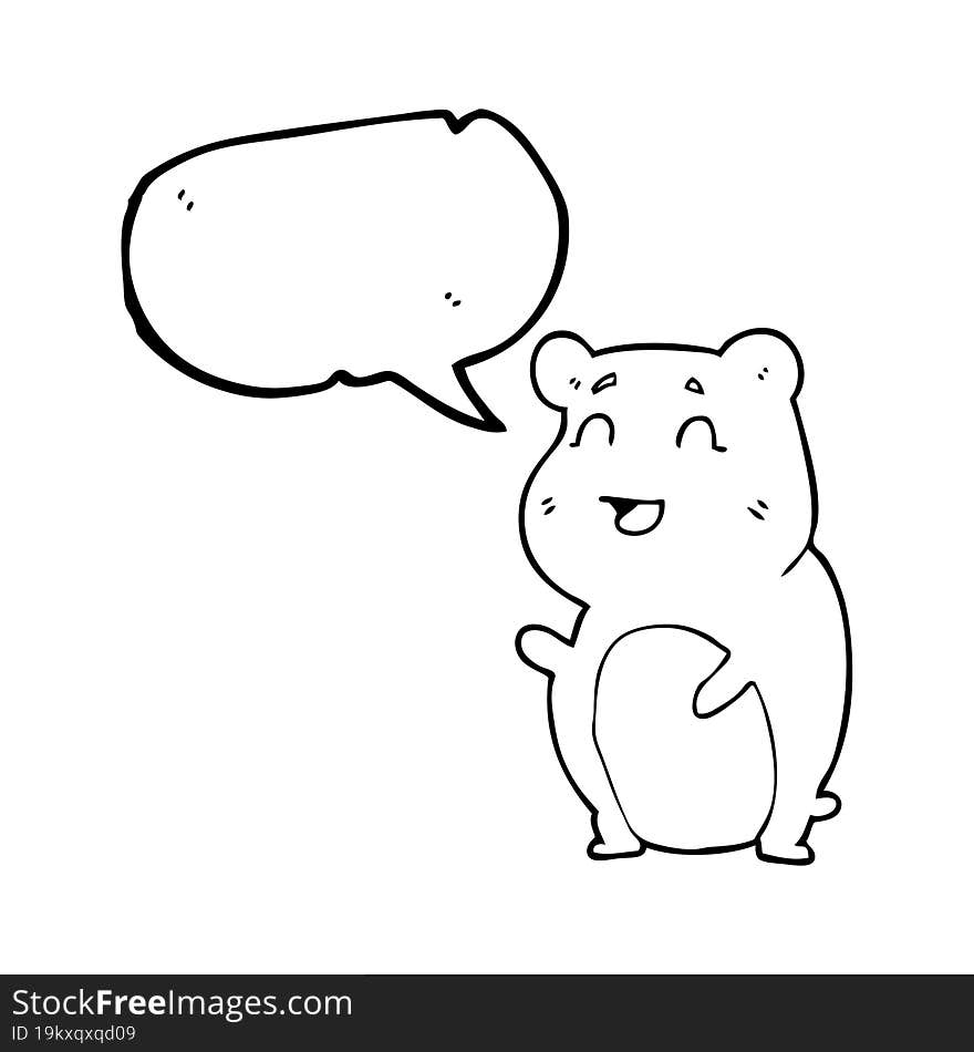 speech bubble cartoon cute hamster