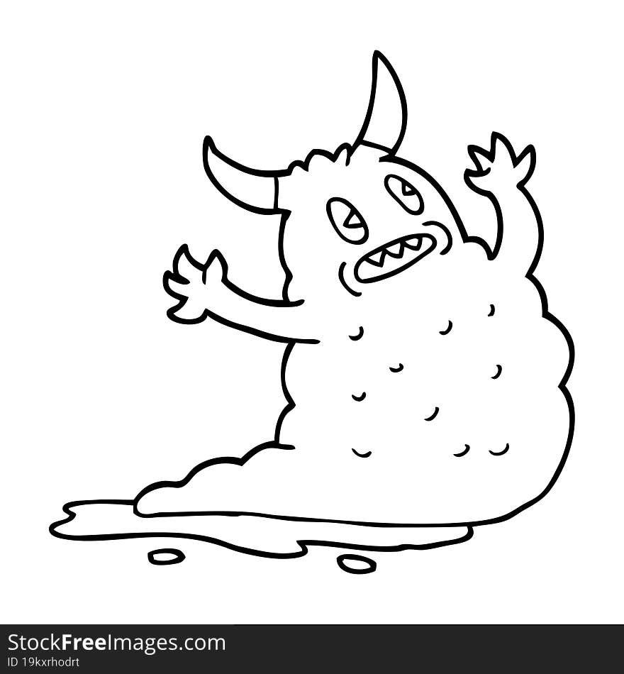 Line Drawing Cartoon Demon