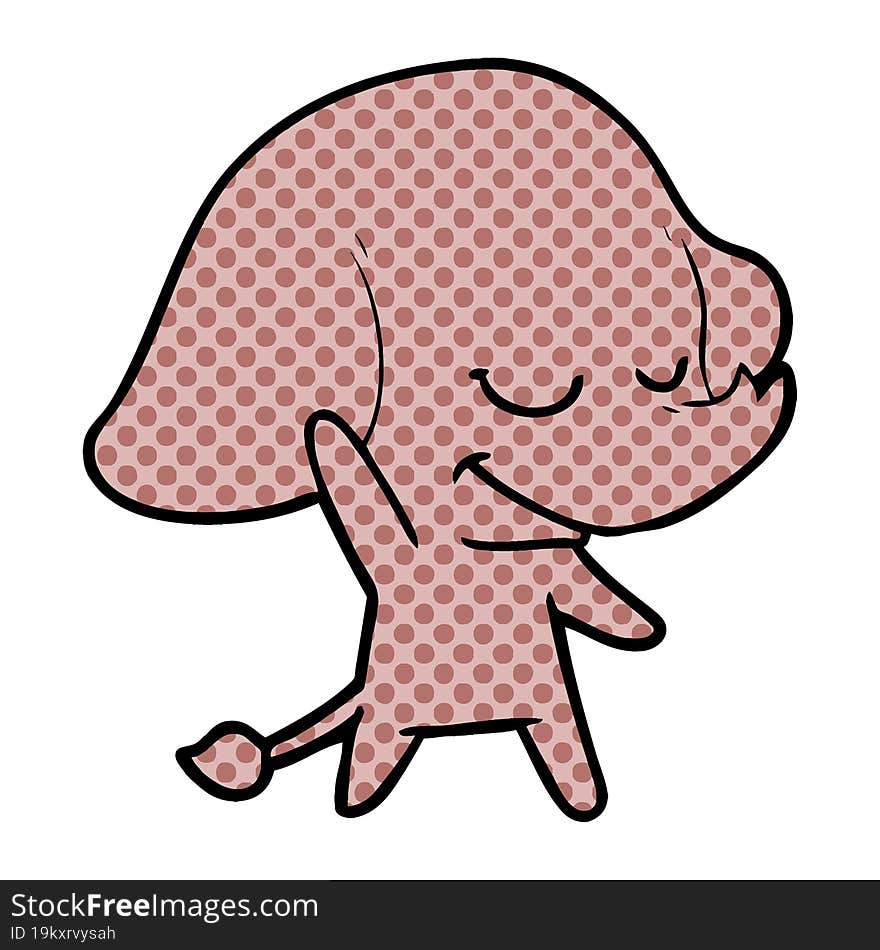 cartoon smiling elephant. cartoon smiling elephant