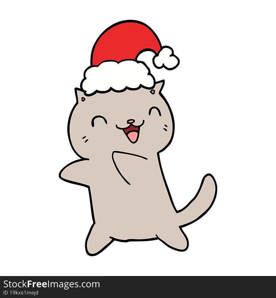 cute cartoon christmas cat