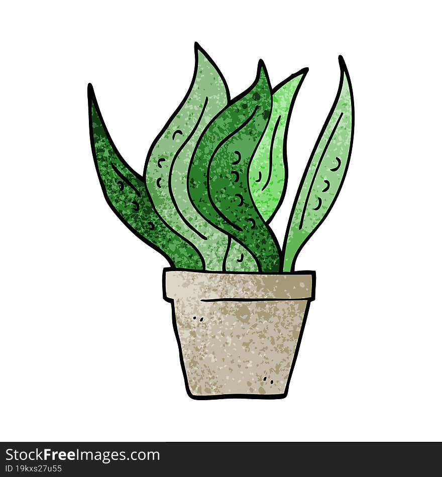 cartoon doodle house plant