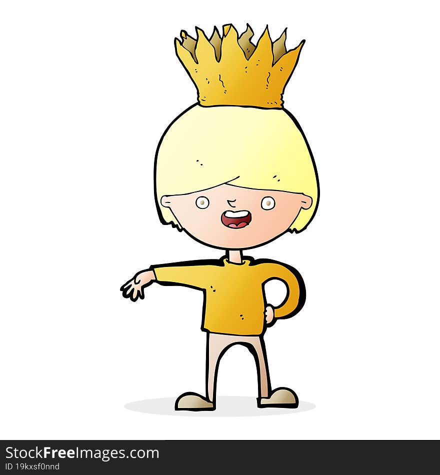 cartoon person wearing crown