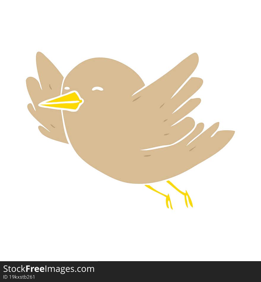 flat color style cartoon bird flying