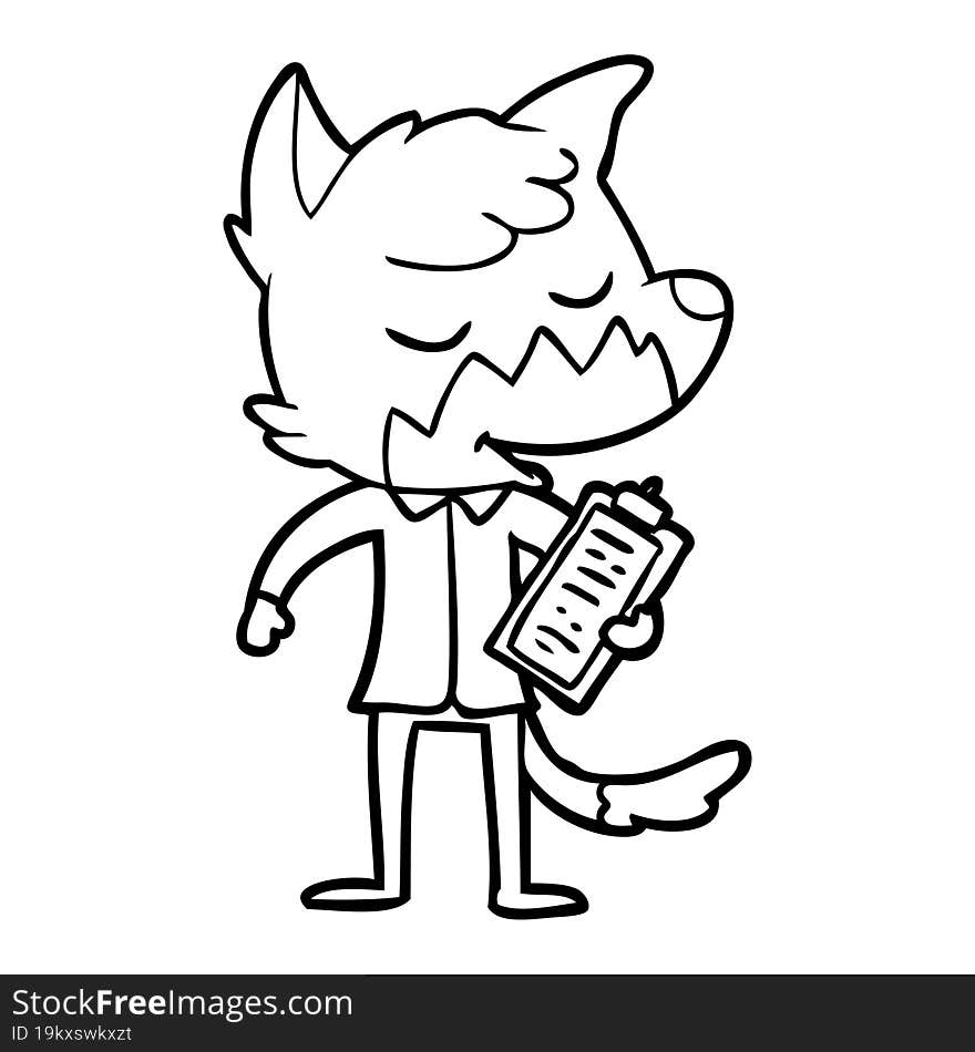 friendly cartoon fox manager. friendly cartoon fox manager