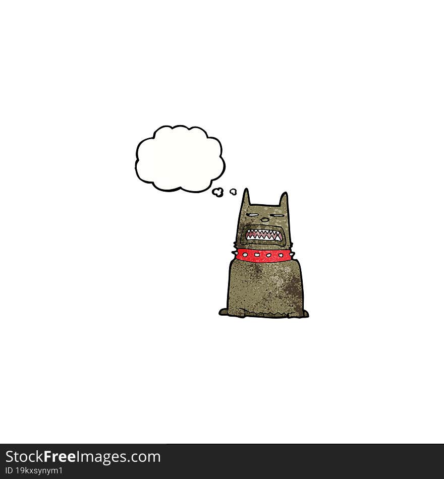 cartoon dog with thought bubble