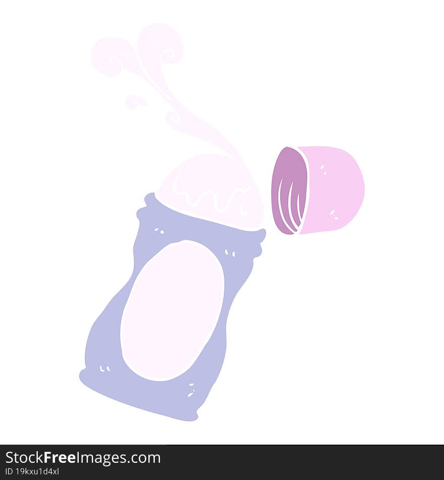 flat color illustration of a cartoon roll on deodorant