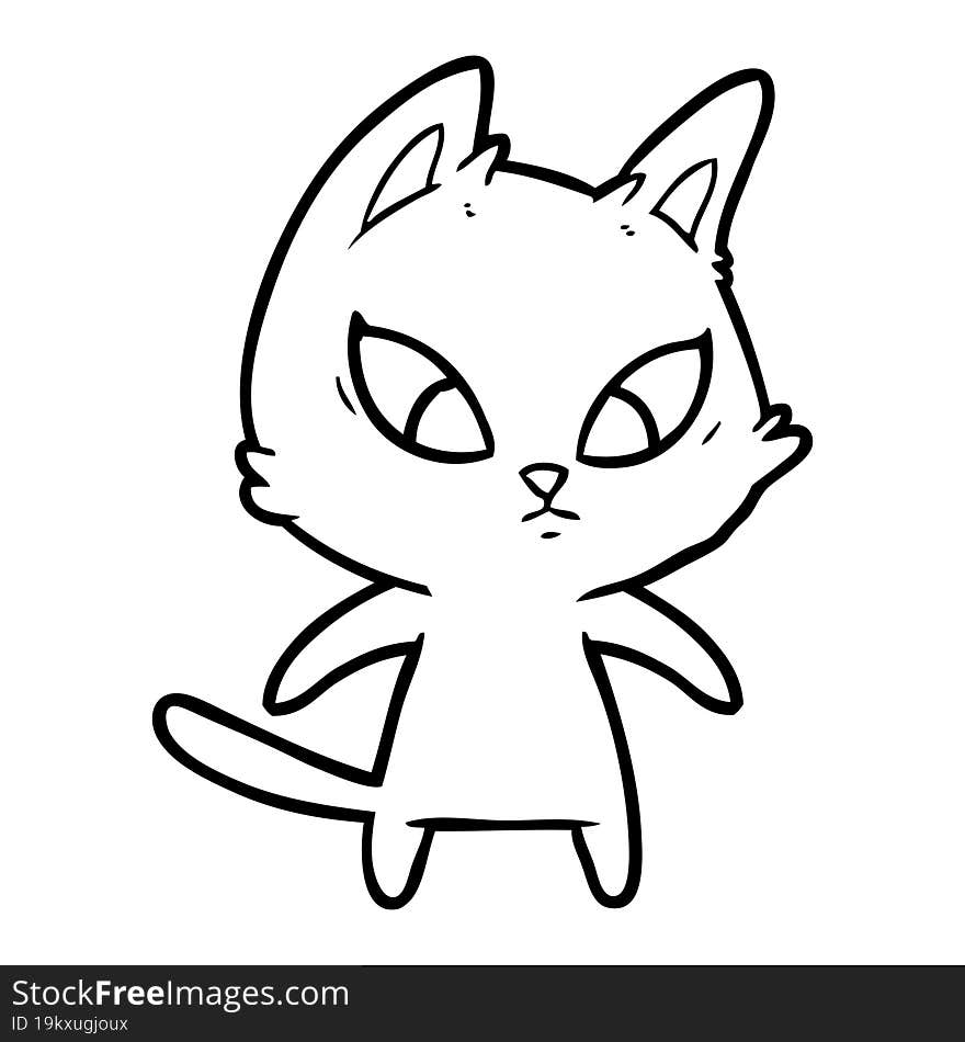 confused cartoon cat. confused cartoon cat