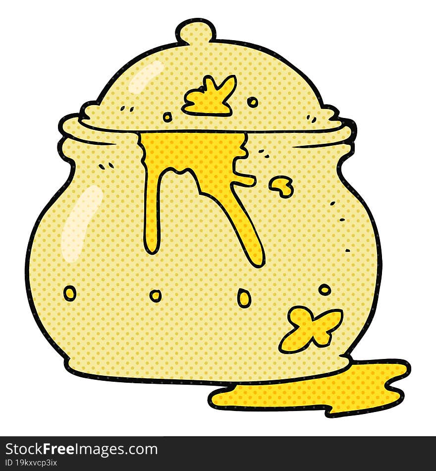 cartoon messy mustard pot