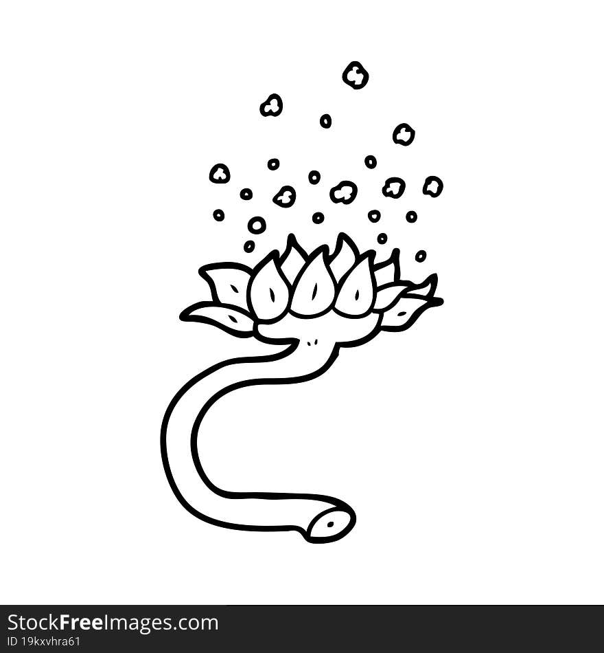 cartoon flower releasing pollen. cartoon flower releasing pollen