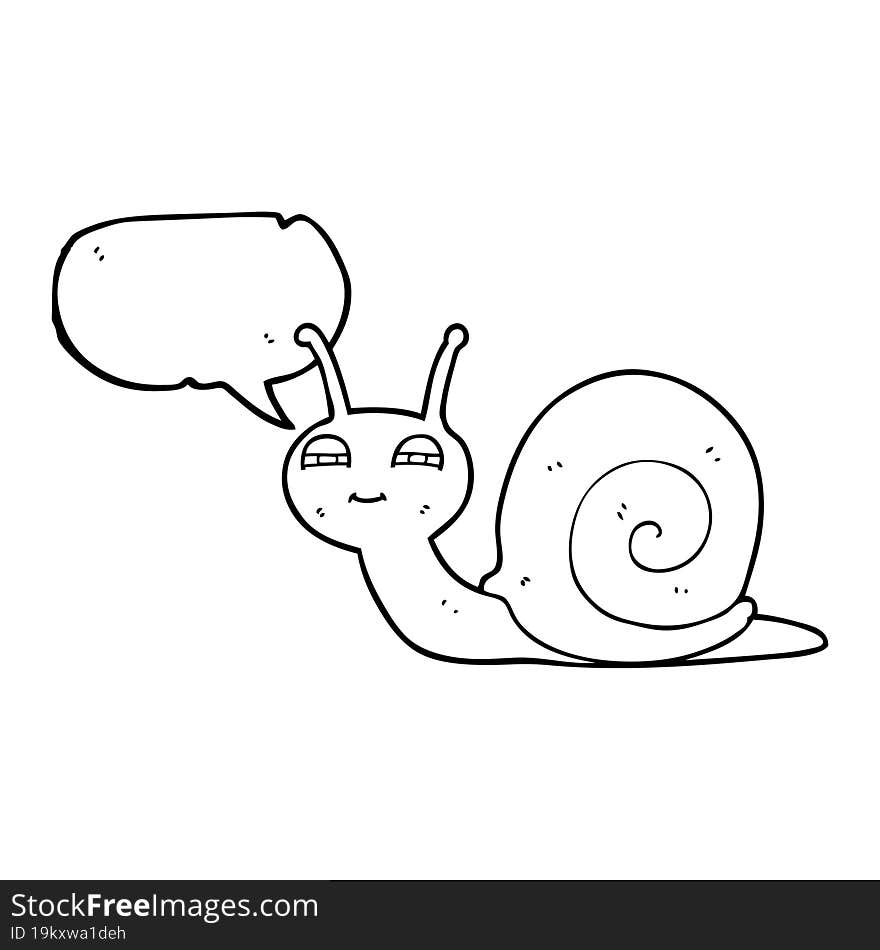 speech bubble cartoon cute snail