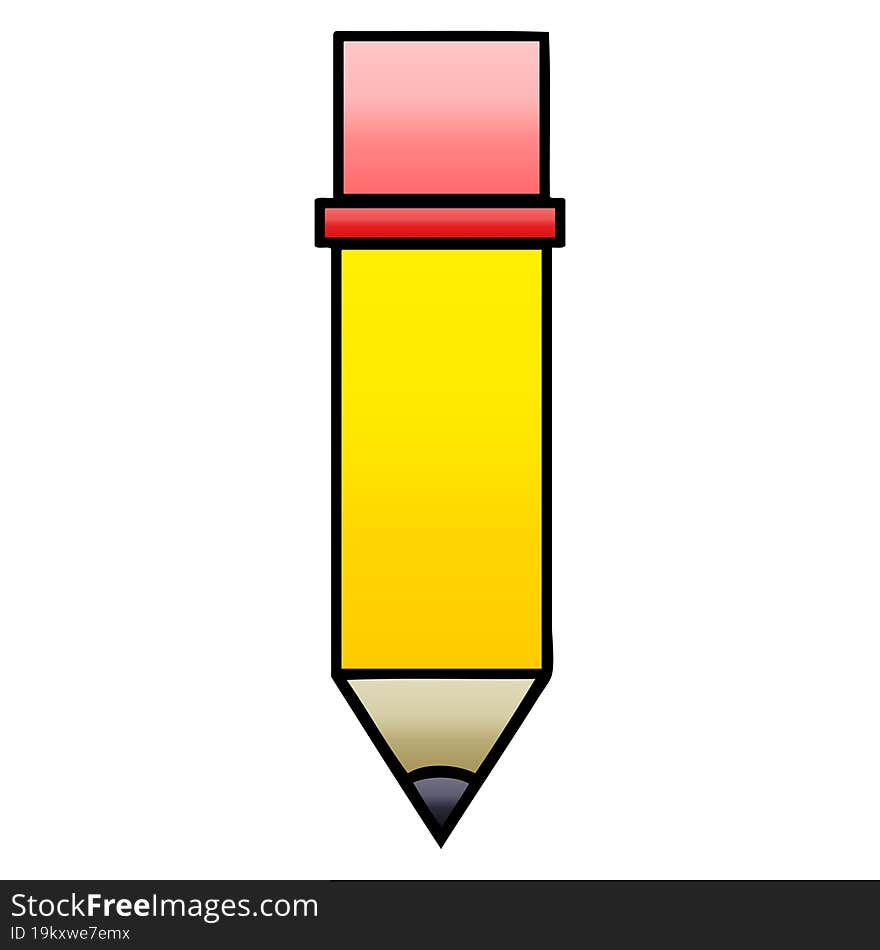 gradient shaded cartoon of a of a pencil