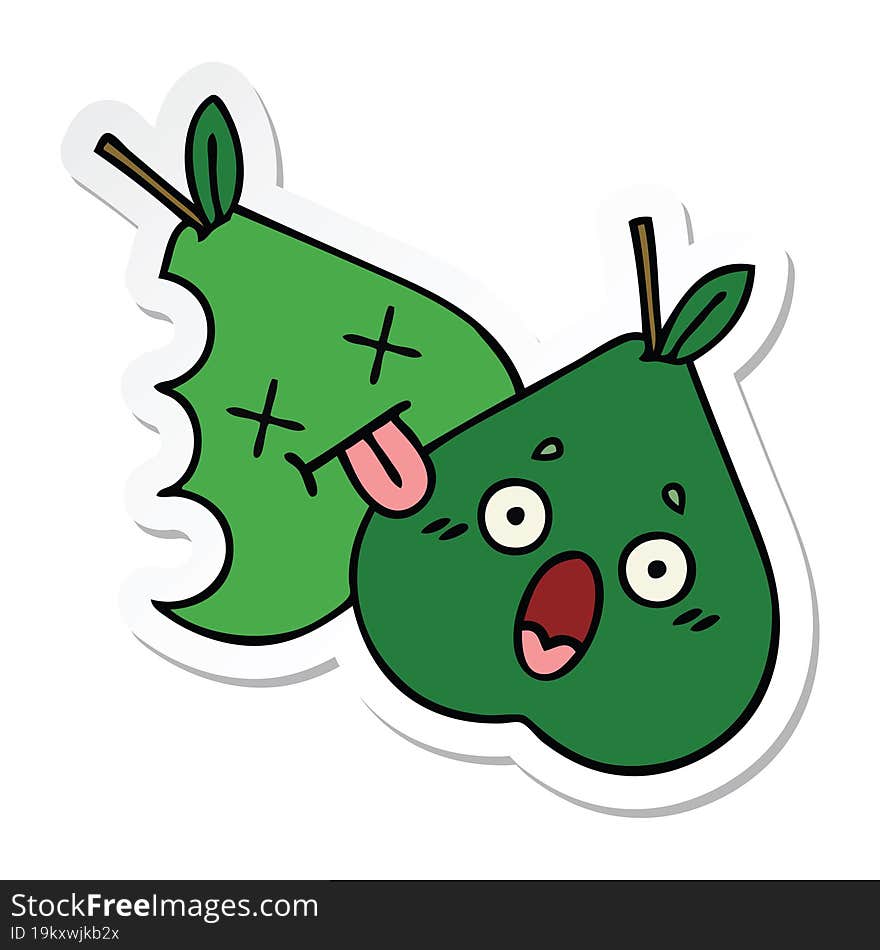 sticker of a cute cartoon pears