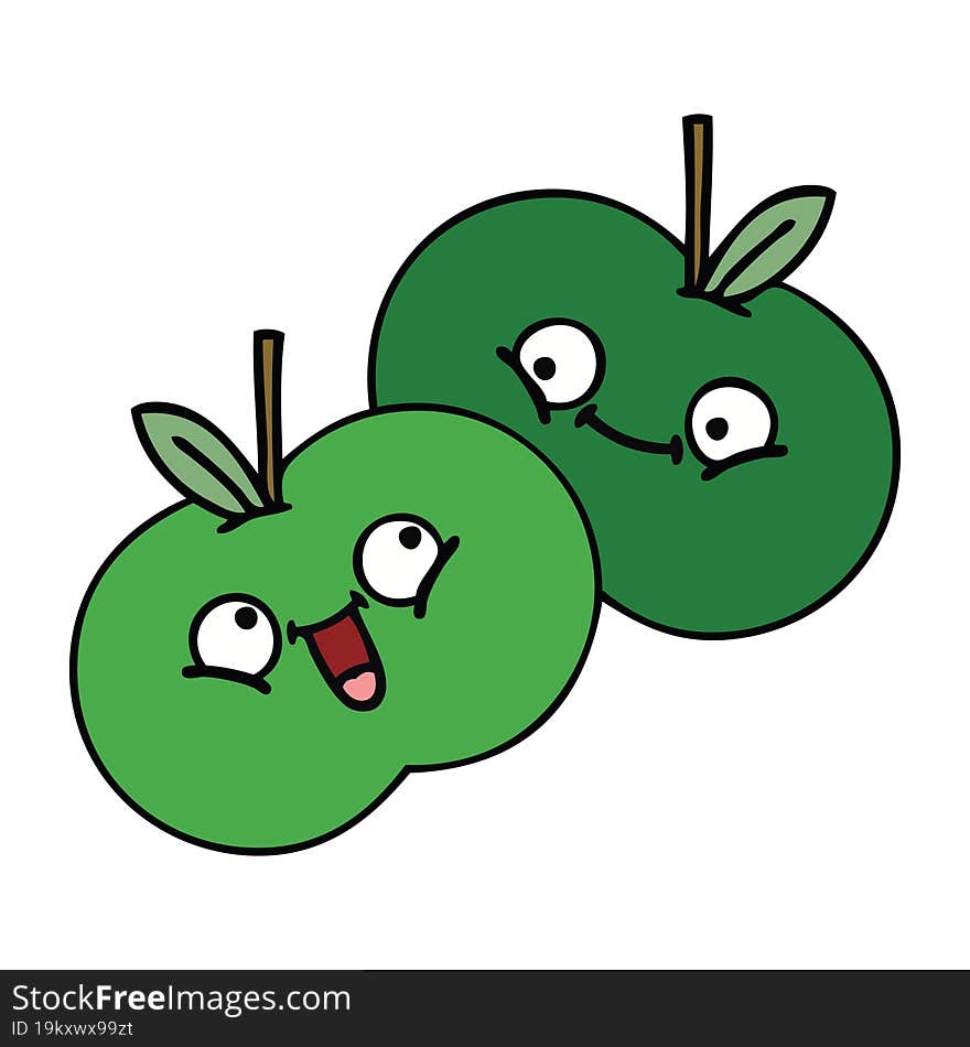 cute cartoon of a apples. cute cartoon of a apples