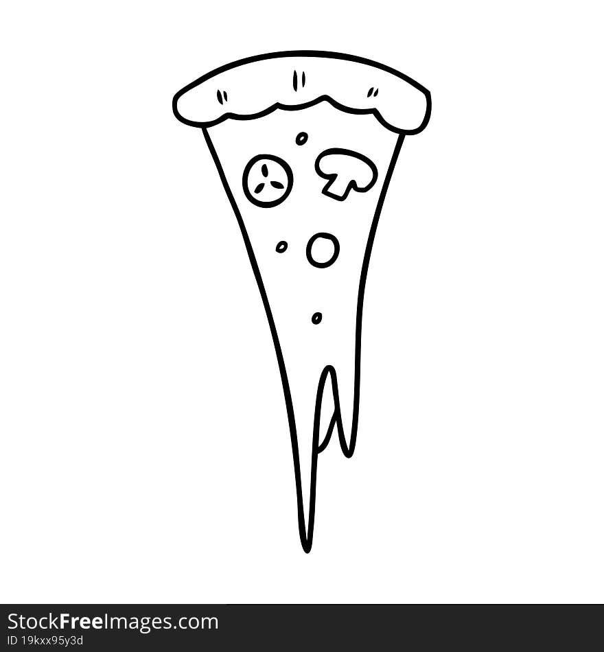 line drawing doodle of a slice of pizza