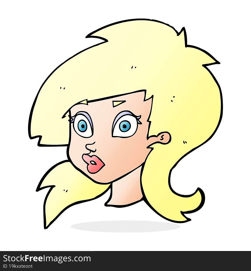 cartoon pretty surprised woman