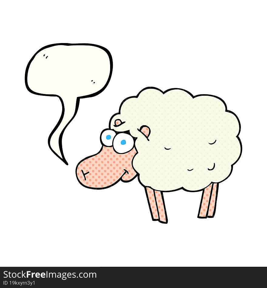 funny comic book speech bubble cartoon sheep