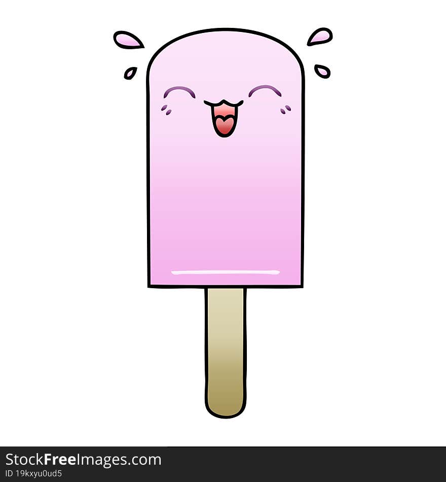 quirky gradient shaded cartoon ice lolly