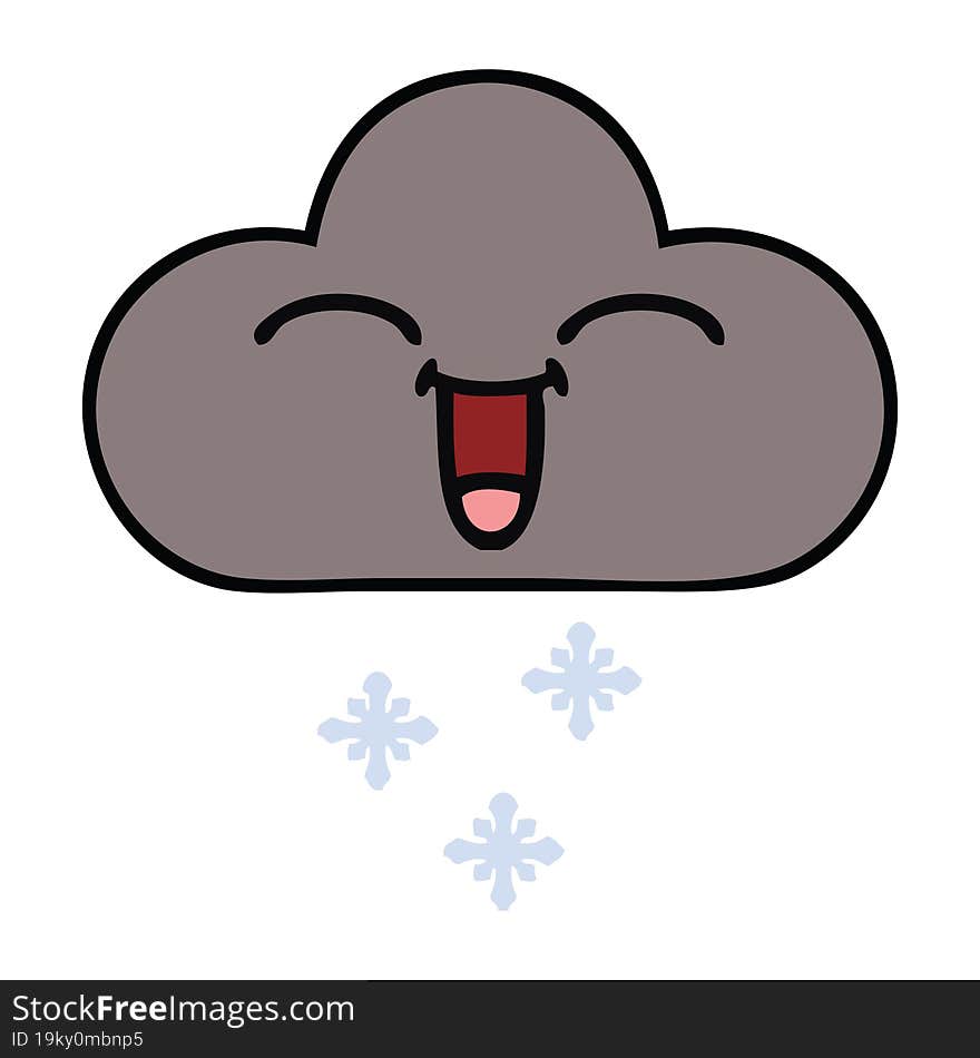 Cute Cartoon Storm Snow Cloud