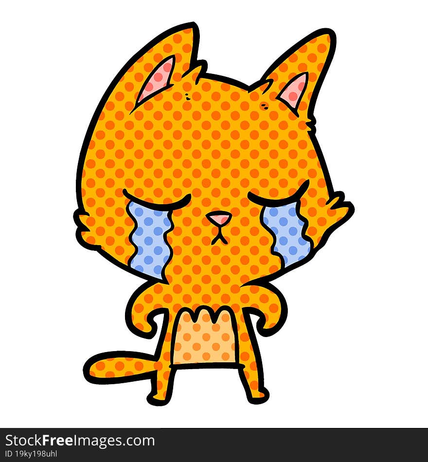 crying cartoon cat. crying cartoon cat