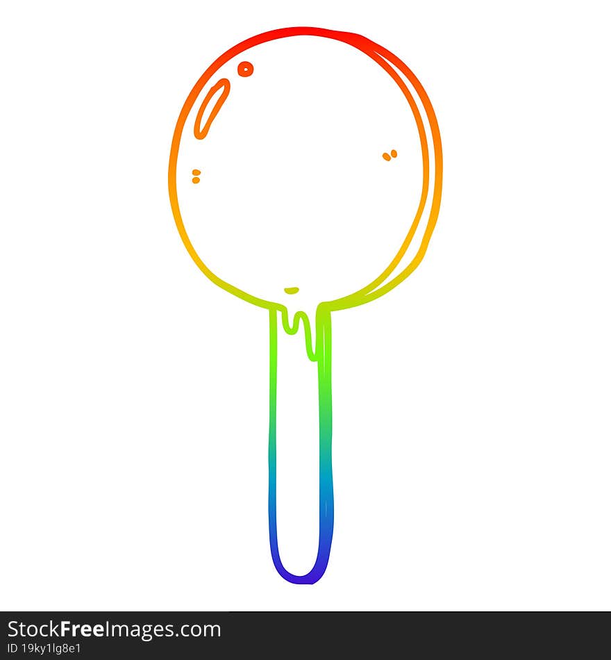 rainbow gradient line drawing cartoon lollipop