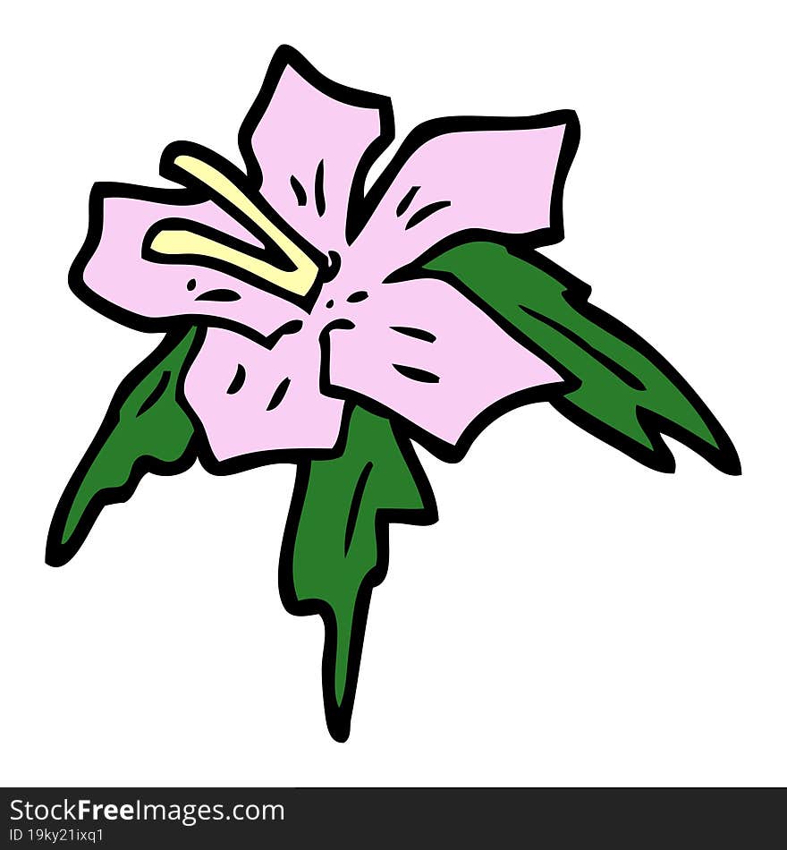 cartoon doodle exotic flower