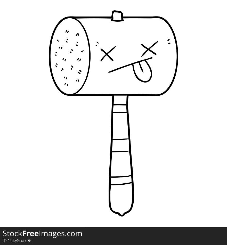 cartoon mallet. cartoon mallet