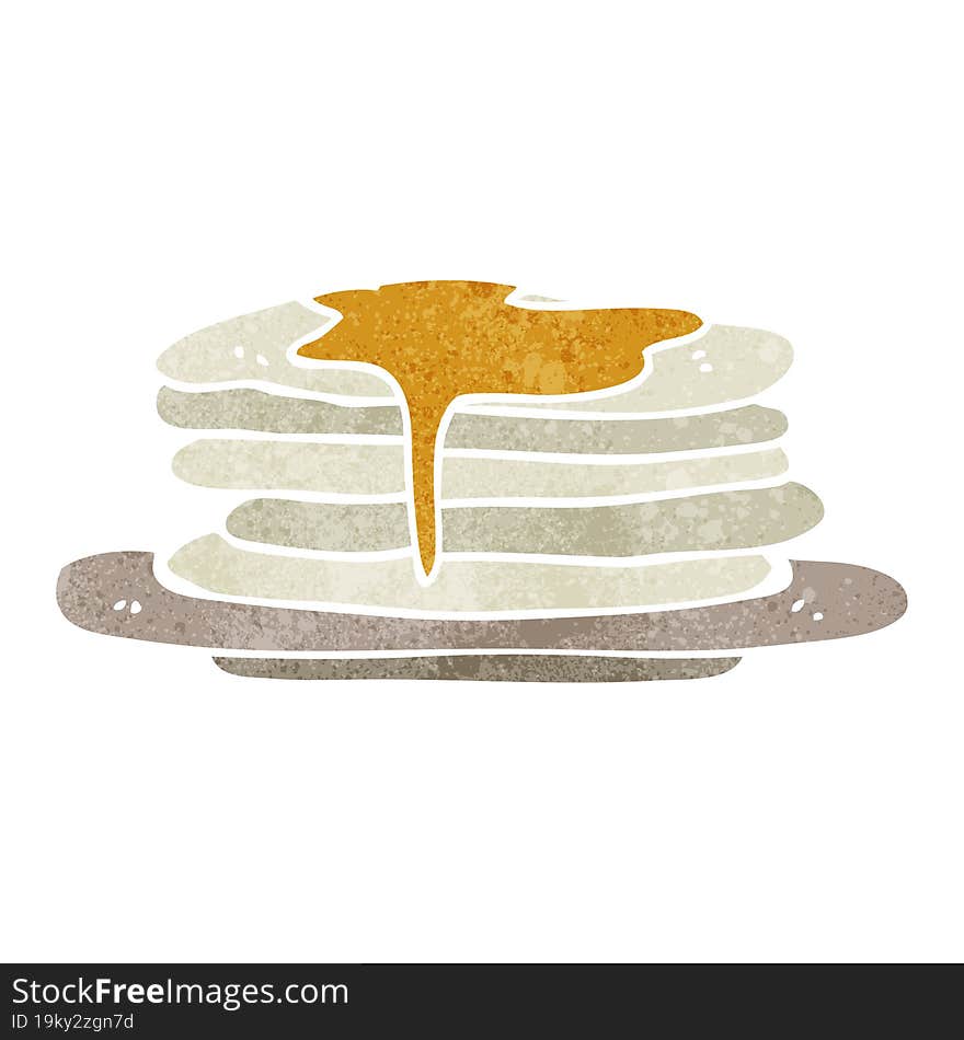 retro cartoon stack of pancakes