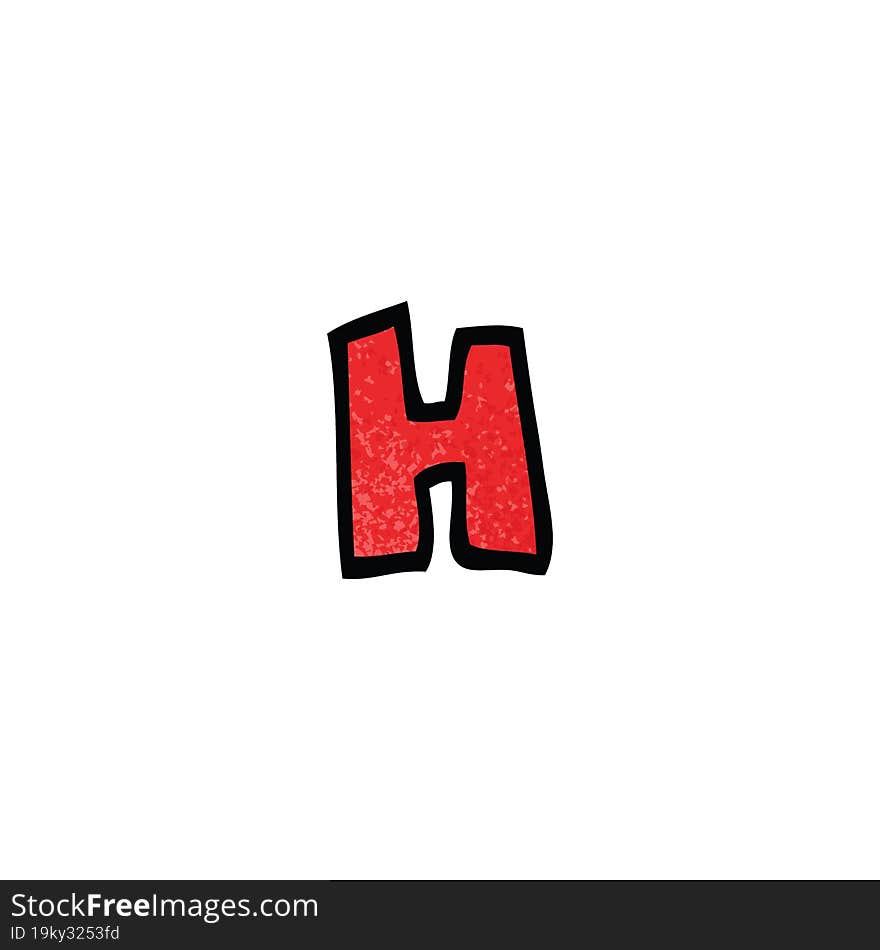 Cartoon Doodle Letter H