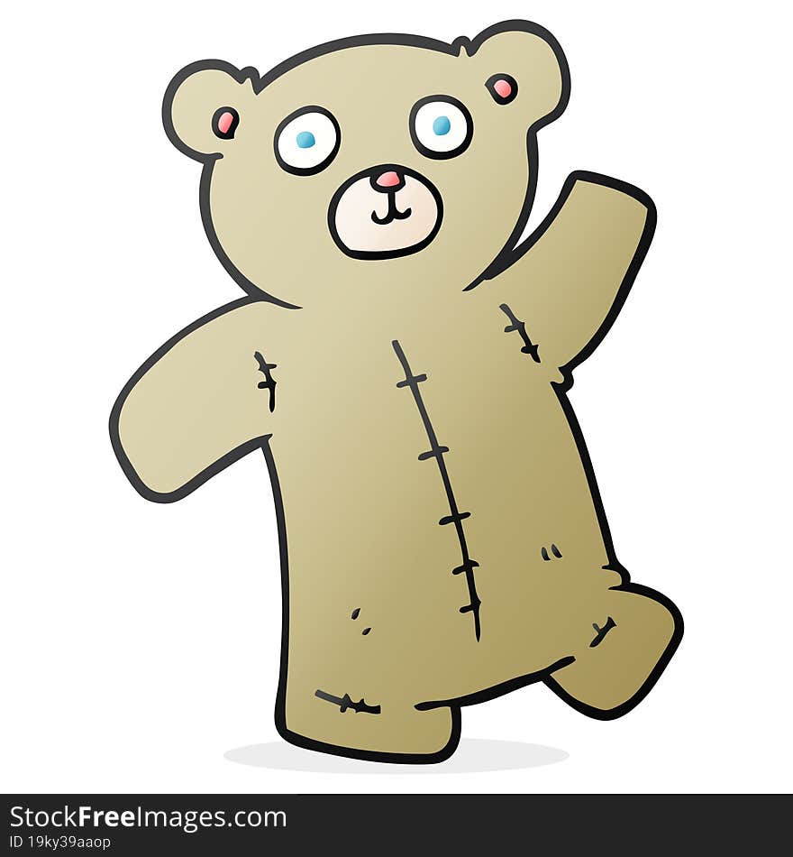 freehand drawn cartoon teddy bear