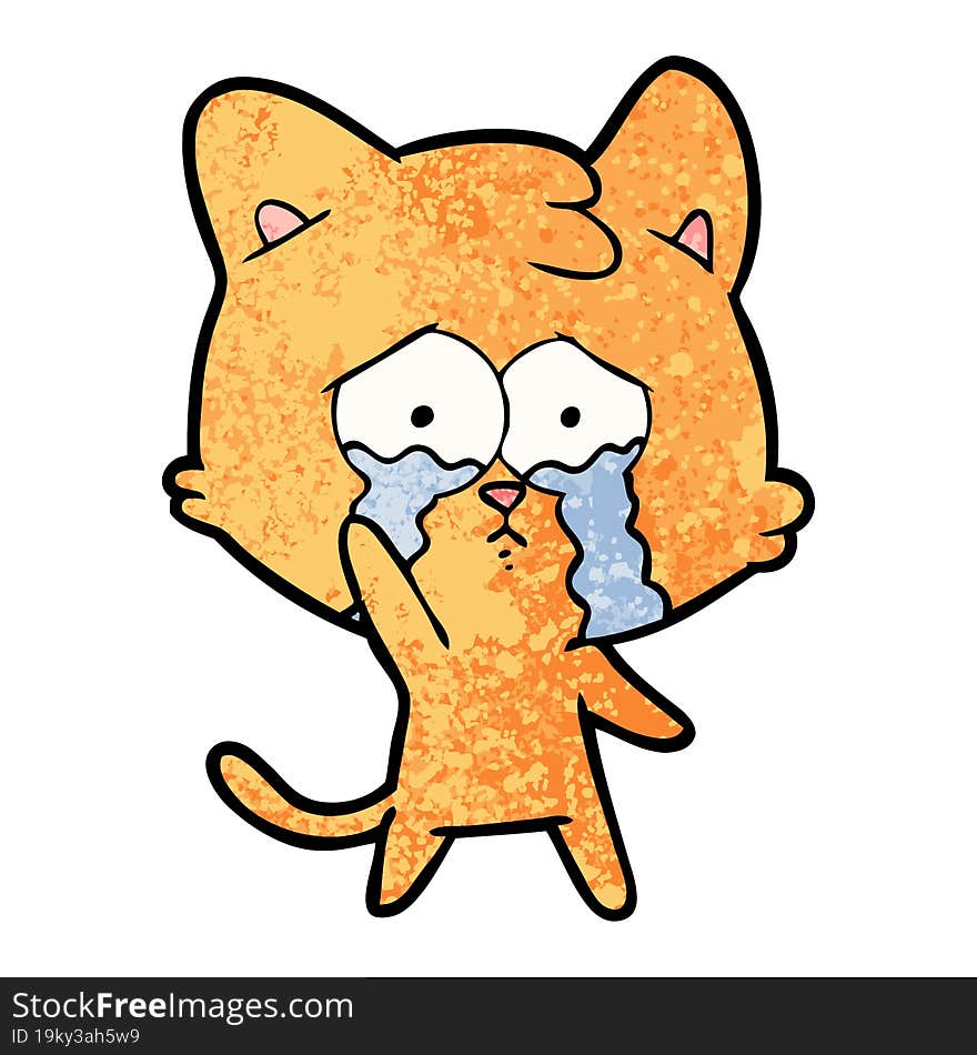 cartoon crying cat. cartoon crying cat