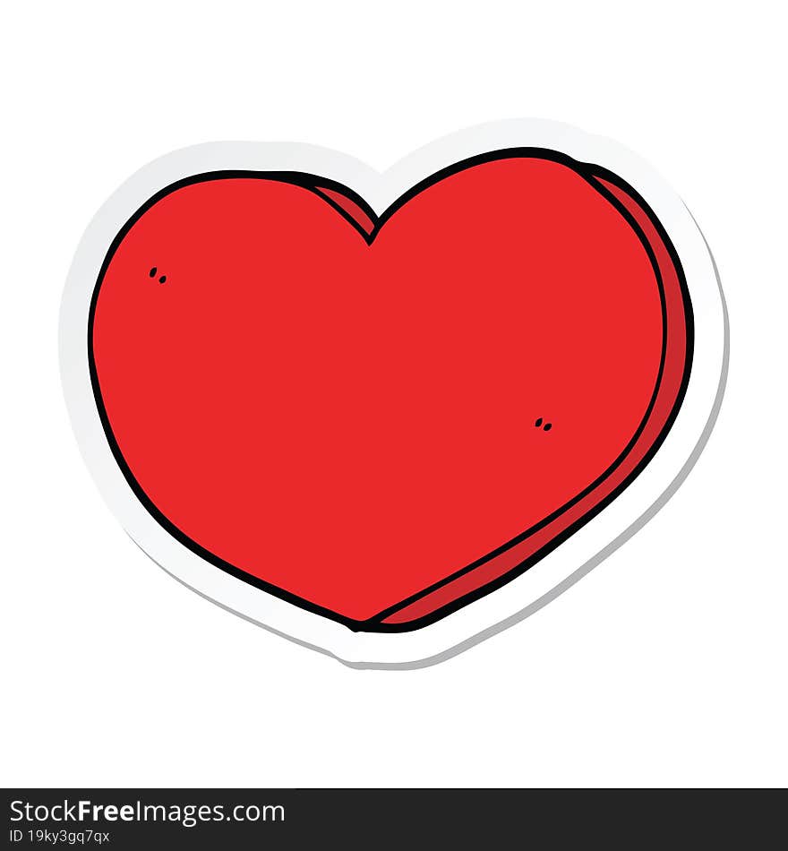 sticker of a cartoon heart