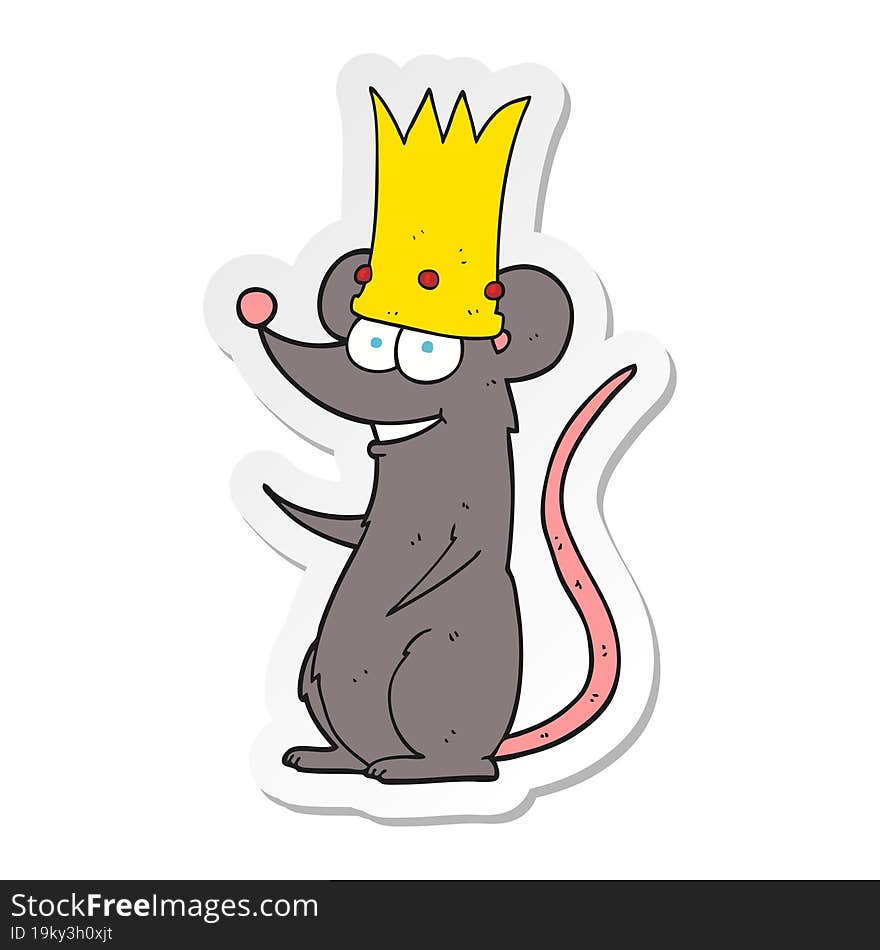 sticker of a cartoon king rat