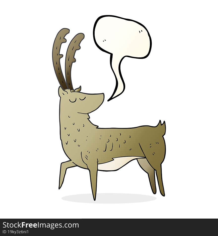 freehand drawn speech bubble cartoon manly stag