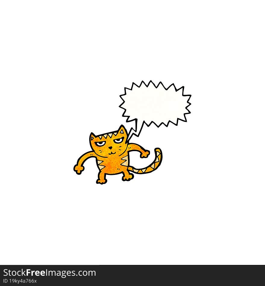 Cartoon Cat With Speech Bubble