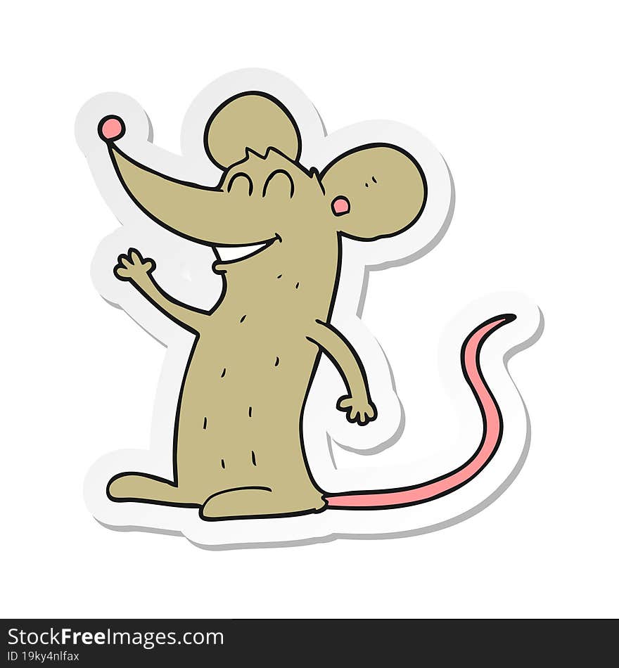 sticker of a cartoon mouse