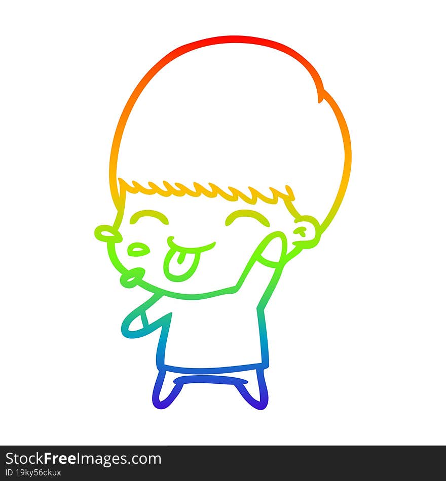 rainbow gradient line drawing cartoon calm boy