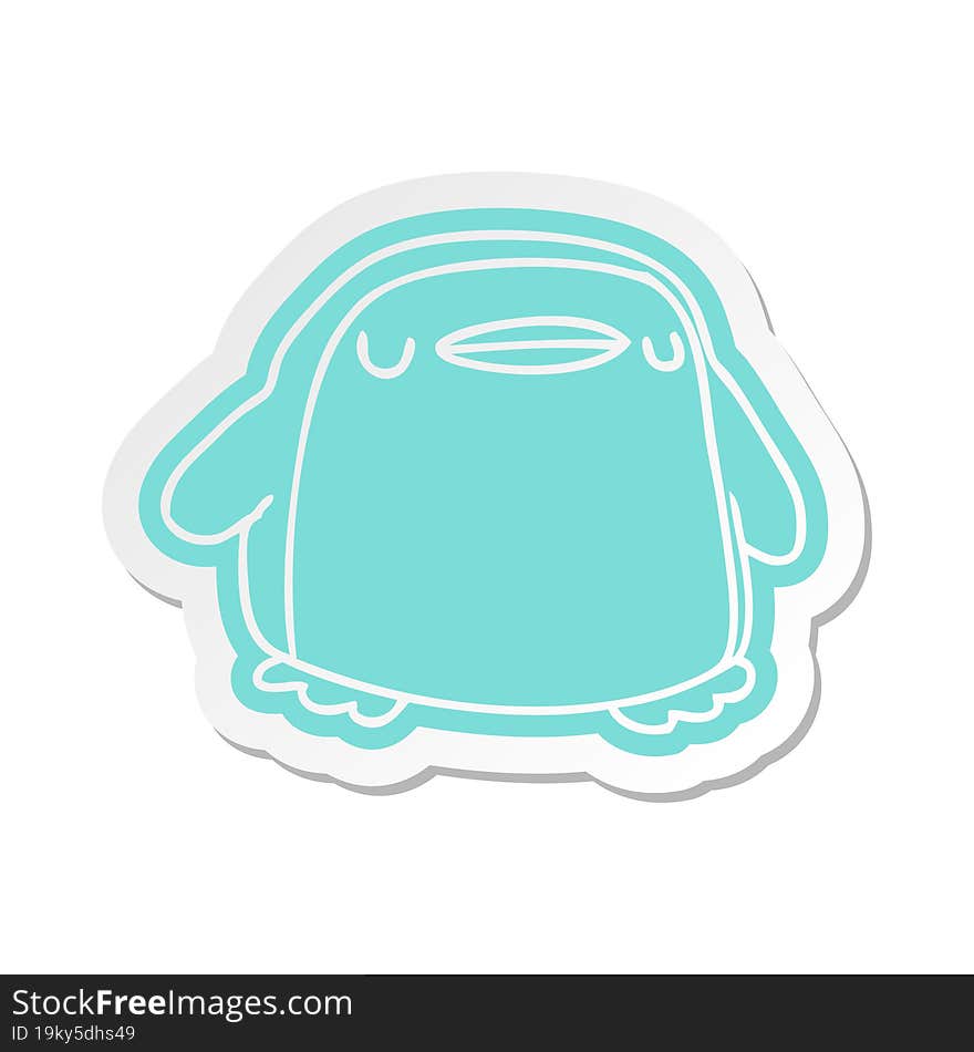 cartoon sticker kawaii of a cute penguin