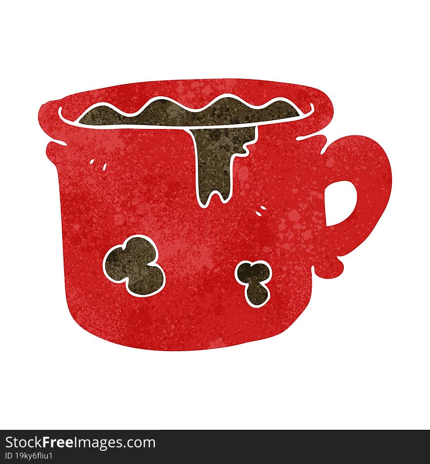 retro cartoon old coffee cup