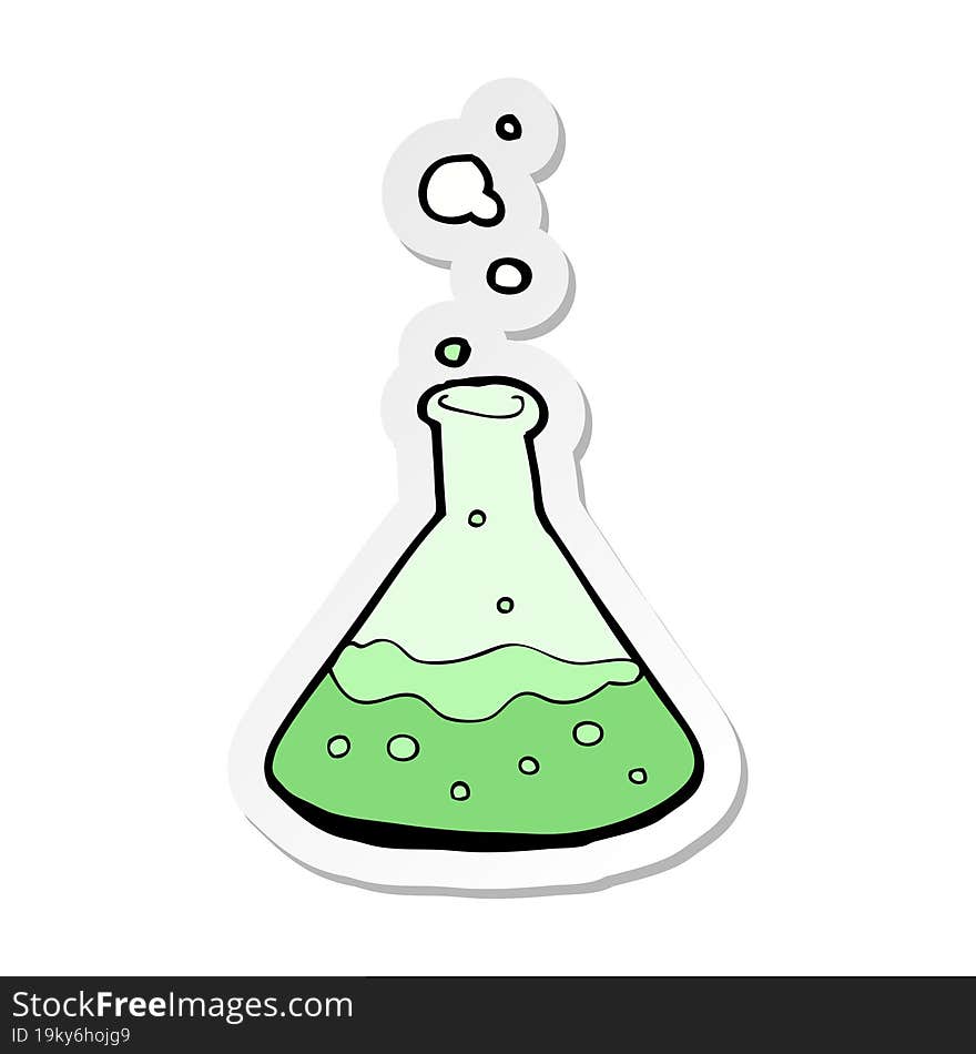 Sticker Of A Cartoon Science Chemicals