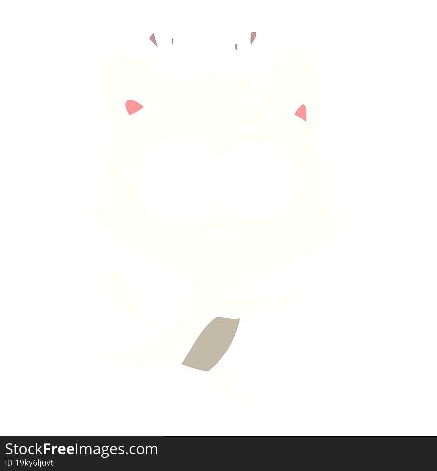 flat color style cartoon surprised cat running