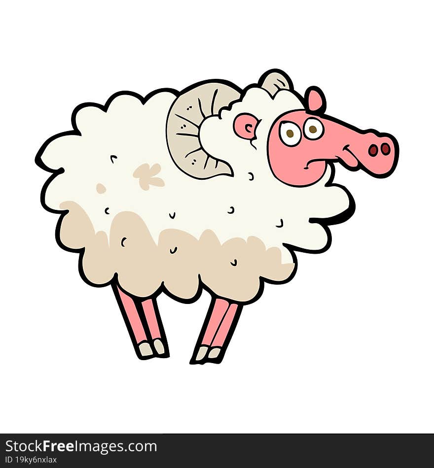 cartoon dirty sheep
