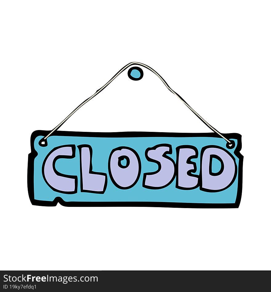 cartoon closed shop sign